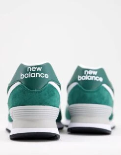 New Balance 574 Trainers In Deep Green And White For Men Dark Green -New Balance Shop 200497365 4