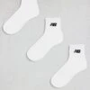 New Balance Logo Mid Sock 3 Pack In White For Men -New Balance Shop 204404305 1 white