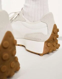 New Balance 327 Trainers In White & Pink For Unisex -New Balance Shop 204588298 4