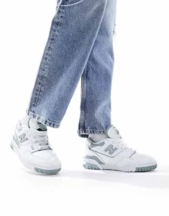 New Balance 550 Trainers In White And Sage For Unisex -New Balance Shop 205335075 1 white 1