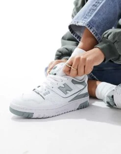 New Balance 550 Trainers In White And Sage For Unisex -New Balance Shop 205335075 3