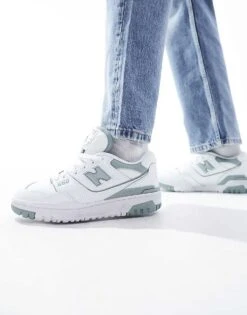 New Balance 550 Trainers In White And Sage For Unisex -New Balance Shop 205335075 5