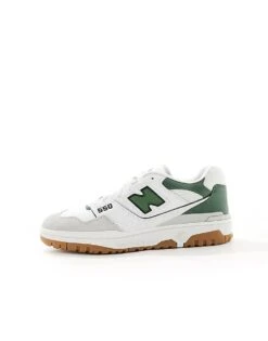 New Balance 550 Trainers With Suede Toe In White And Green For Unisex -New Balance Shop 205337570 2