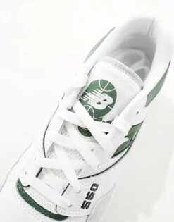 New Balance 550 Trainers With Suede Toe In White And Green For Unisex -New Balance Shop 205337570 4