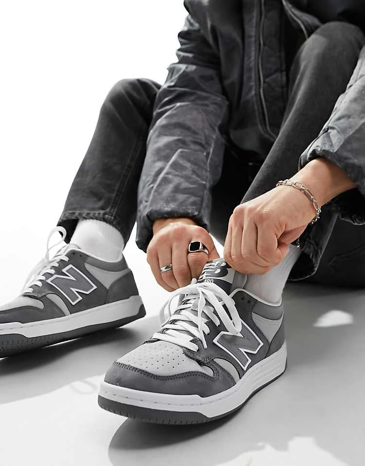 New Balance 480 Suede Trainers In Grey For Unisex 4 New Balance 480 Suede Trainers In Grey For Unisex - Image 2