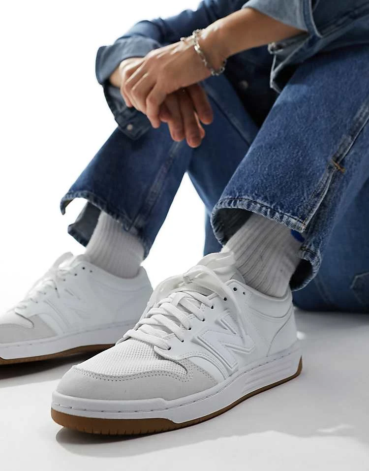 New Balance 480 Trainers With Gum Sole In White For Unisex 7 New Balance 480 Trainers With Gum Sole In White For Unisex - Image 5
