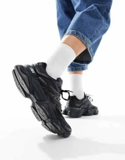 New Balance 9060 Trainers In Triple Black For Unisex -New Balance Shop 205338041 3