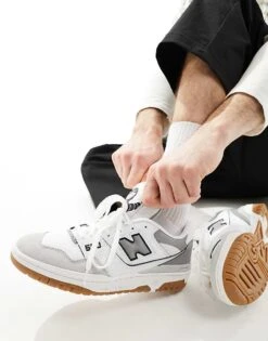 New Balance 550 Trainers With Suede Toe In White And Grey For Unisex -New Balance Shop 205338049 1 white 1