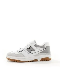 New Balance 550 Trainers With Suede Toe In White And Grey For Unisex -New Balance Shop 205338049 2