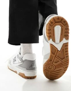 New Balance 550 Trainers With Suede Toe In White And Grey For Unisex -New Balance Shop 205338049 5