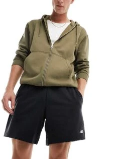 New Balance Small Logo French Terry Shorts In Black For Men -New Balance Shop 205349740 4