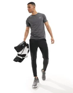 New Balance Performance Heathertech T-shirt In Dark Grey For Men -New Balance Shop 205350355 3