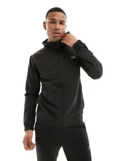 New Balance Performance Full Zip Woven Jacket In Black For Men -New Balance Shop 205350379 1 black 1