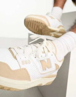New Balance 550 Trainers In White & Tan For Unisex -New Balance Shop 205393711 3