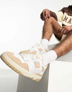 New Balance 550 Trainers In White & Tan For Unisex -New Balance Shop 205393711 4