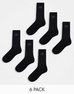 New Balance Performance Crew Sock 6 Pack In Black For Unisex