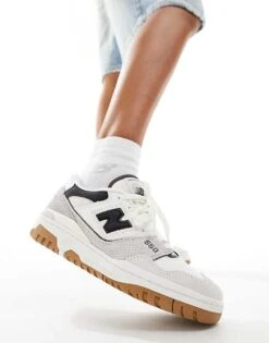 New Balance 550 Trainers In Sea Salt And Black For Unisex Cream -New Balance Shop 205509104 1 cream 1