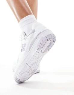 New Balance 550 Trainers In White And Lilac For Unisex -New Balance Shop 205509119 3