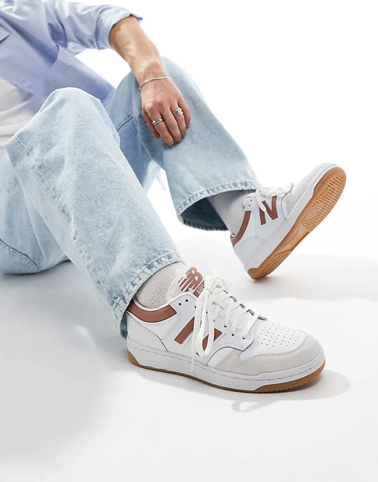 New Balance 480 Trainers In White And Red For Unisex 5 New Balance 480 Trainers In White And Red For Unisex - Image 3