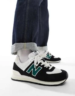 New Balance 574 Trainers In Black And Green For Unisex -New Balance Shop 206019885 5