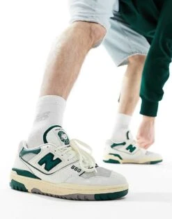 New Balance 550 Trainers In Off White And Green For Unisex -New Balance Shop 206019981 1 white 1