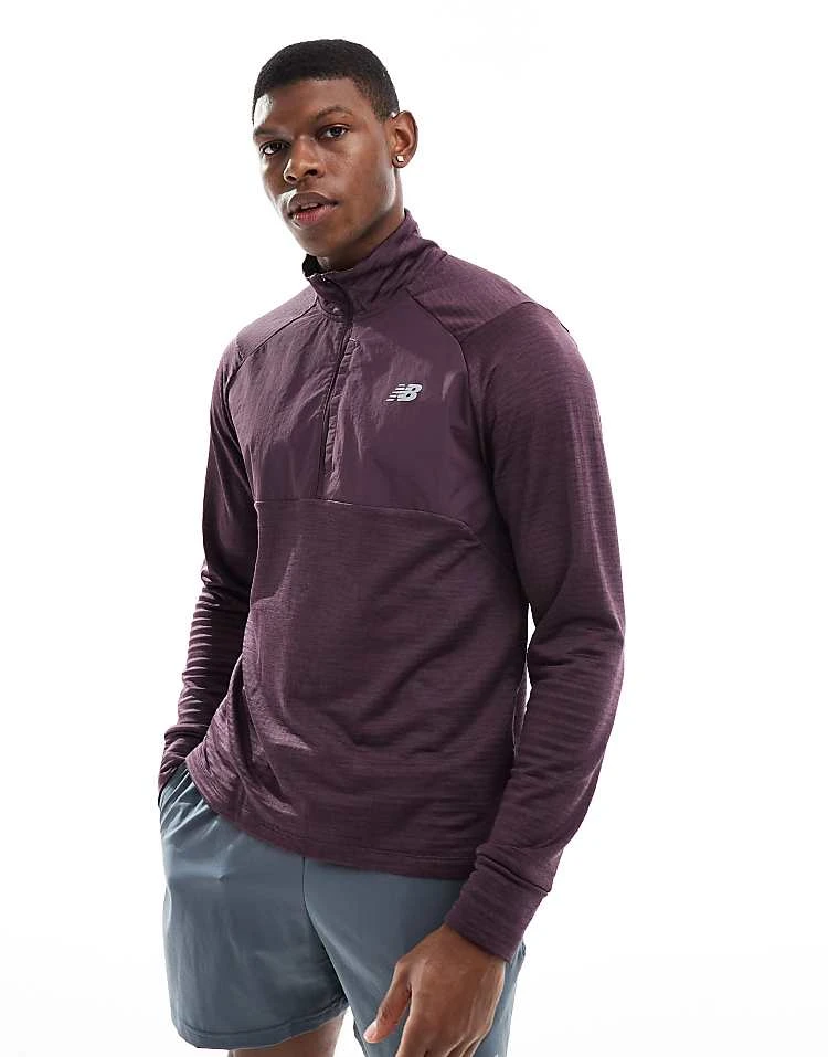 New Balance Athletics Heat Grid 1/2 Zip In Plum For Men Purple 3 New Balance Athletics Heat Grid 1/2 Zip In Plum For Men Purple