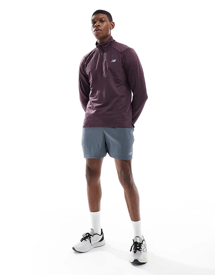New Balance Athletics Heat Grid 1/2 Zip In Plum For Men Purple 4 New Balance Athletics Heat Grid 1/2 Zip In Plum For Men Purple - Image 2