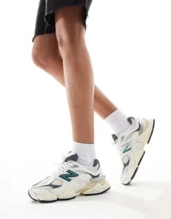 New Balance 9060 Trainers In White And Teal For Unisex Cream -New Balance Shop 206086724 1 cream 1