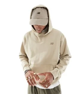 New Balance Athletics French Terry Hoodie In Beige For Men -New Balance Shop 206106738 1 beige 1