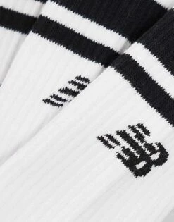 New Balance Logo Stripe Sock 3 Pack In White For Unisex -New Balance Shop 206335050 3