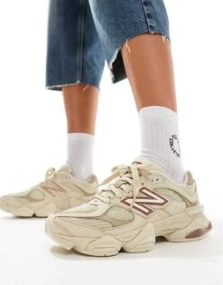 New Balance 9060 Trainers In Beige And Pink For Unisex