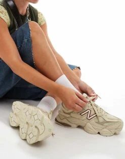 New Balance 9060 Trainers In Beige And Pink For Unisex -New Balance Shop 206398539 3