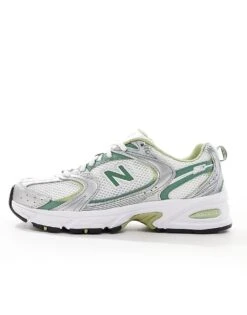 New Balance 530 Trainers In Silver And Green For Unisex -New Balance Shop 206653112 2