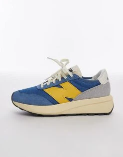 New Balance 370 Trainers In Blue And Yellow For Unisex -New Balance Shop 206661940 4