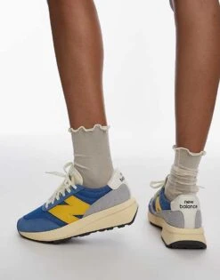 New Balance 370 Trainers In Blue And Yellow For Unisex -New Balance Shop 206661940 5