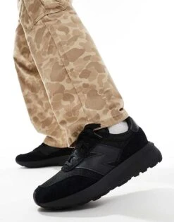 New Balance 370 Trainers In Triple Black For Unisex -New Balance Shop 206661956 3