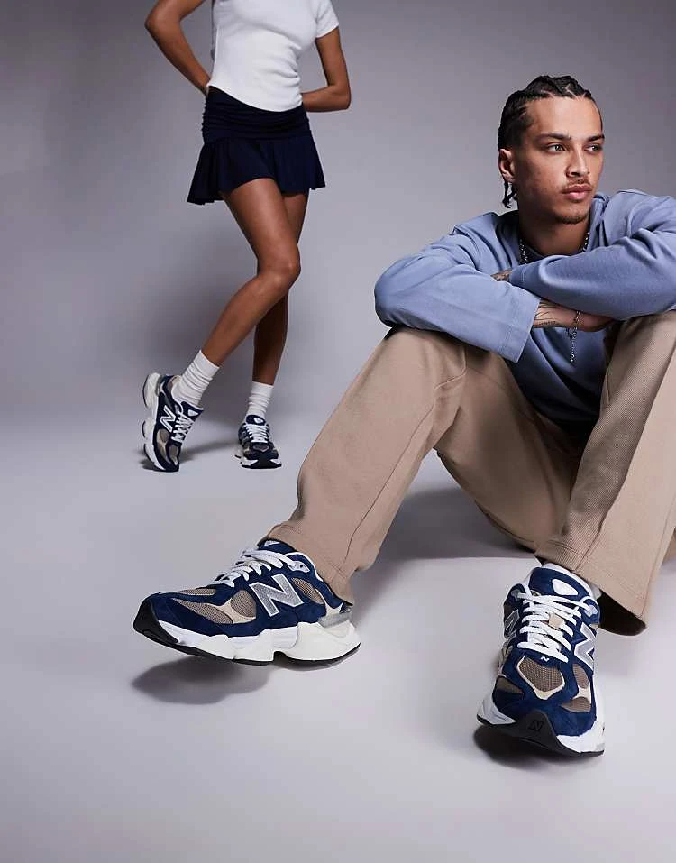 New Balance 9060 Trainers In Navy And Mushroom For Unisex 3 New Balance 9060 Trainers In Navy And Mushroom For Unisex