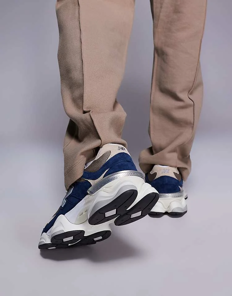 New Balance 9060 Trainers In Navy And Mushroom For Unisex 6 New Balance 9060 Trainers In Navy And Mushroom For Unisex - Image 4