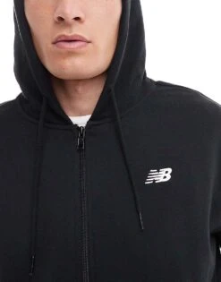 New Balance Sport Essentials Logo French Terry Full Zip In Black For Men -New Balance Shop 207029552 4