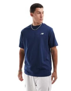 New Balance Sport Essentials Cotton T-shirt In Blue For Men