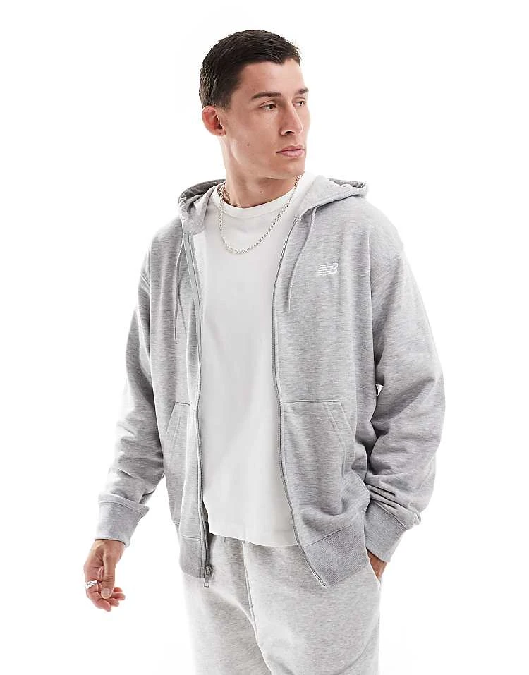 New Balance Sport Essentials Logo French Terry Full Zip In Grey For Men 7 New Balance Sport Essentials Logo French Terry Full Zip In Grey For Men - Image 5