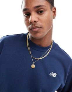 New Balance Sport Essentials French Terry Crew In Blue For Men -New Balance Shop 207198567 3