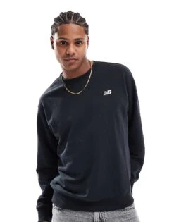 New Balance Sport Essentials French Terry Crew In Black For Men -New Balance Shop 207198687 1 black 1