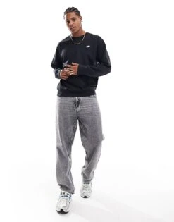 New Balance Sport Essentials French Terry Crew In Black For Men -New Balance Shop 207198687 4