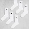 New Balance 6 Pack Everyday Socks In White With Black Logo For Unisex -New Balance Shop 207281053 1 white