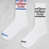 New Balance 2 Pack Slogan Crew Socks In White For Men