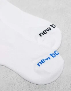 New Balance 2 Pack Slogan Crew Socks In White For Men -New Balance Shop 207281067 3
