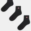 New Balance 3 Pack Ribbed Ankle Socks In Black With Red Logo For Men -New Balance Shop 207281077 1 black