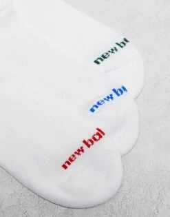 New Balance 3 Pack Mid Socks In White Colour Stripe For Men -New Balance Shop 207281079 3