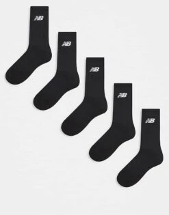 New Balance 6 Pack Everyday Socks In Black With Grey Logo For Men -New Balance Shop 207281088 1 black 1